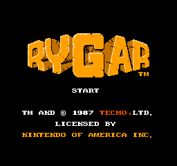 Rygar title screen for NES